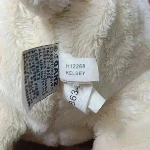 Ganz Teddy Bear Kelsey H12268  Plaid Ribbon Cream Color Plush 14" - Picture 6 of 6